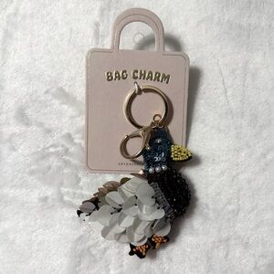 Anthropologie Duck Bag Charm with Beads and Sequins